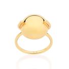 Anel banhado ouro 3x 24k 18k e 22k feminino rommanel botão meia esfera de 14 mm 513401
