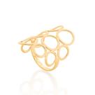 Anel banhado ouro 3x 24k 18k e 22k feminino rommanel círculos vazados 511048