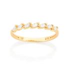 Anel banhado ouro 3x 24k 18k e 22k feminino rommanel fino skinny cravejado zircônias navetes 513330