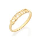 Anel banhado ouro 3x 24k 18k e 22k feminino rommanel palavra jesus 511184
