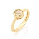 Anel banhado ouro 3x 24k 18k e 22k feminino rommanel redonda zircônias 511384 Anel banhado ouro 3x 24k 18k e 22k feminino rommanel redonda zircônias 511384