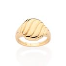 Anel banhado ouro 3x 24k 18k e 22k feminino skinny fino rommanel ondulado relevo 513475