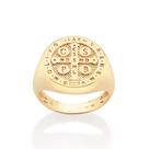 Anel banhado ouro 3x 24k 18k e 22k masculino de são bento rommanel 18k grande medalha 513369
