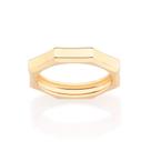 Anel banhado ouro 3x 24k 18k e 22k masculino rommanel unissex skinny fino geométrico octógono 513373