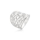 Anel Basico Feminino Com Zirconias Prata 925