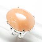 Anel Cabochão 25mm Pedra Quartzo Morango Prata 950 Ajustável
