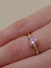 Anel chuveirinho na cor rosa banhado a ouro 18k Anel chuveirinho na cor rosa banhado a ouro 18k