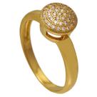 Anel Chuveiro Redondo de Zircônias Folheado a Ouro 18K Softjoias