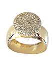 Anel chuveiro redondo ouro 18k amarelo com zirconio branco aro 19.Rosangela lima joias