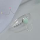 Anel Circulo Esmaltado Verde Claro - Prata