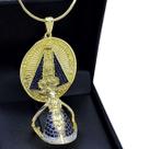 Anel Colar Medalha Nossa Senhora Aparecida Cravejados Banho De Ouro 18k 4578 4724 Anel Colar Medalha Nossa Senhora Aparecida Cravejados Banho De Ouro 18k 4578 4724
