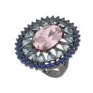 Anel com Cristal Rosa Oval - Ref: ABIJU000585