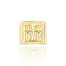 Anel Com Cruz Cravejada Banhado a Ouro 18k