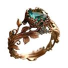 Anel Com Design De Folha De Ouro Para Mulheres Com Zircônia Cubica Verde Quadrada Para Casamento E Anel Com Design De Folha De Ouro Para Mulheres Com Zircônia Cubica Verde Quadrada Para Casamento E