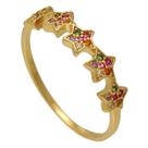 Anel com Estrelas Coloridas Softjoias Folheado em Ouro 18K Anel com Estrelas Coloridas Softjoias Folheado em Ouro 18K