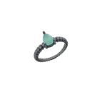 ANEL COM GOTA ACQUA BANHADO A RÓDIO NEGRO - ZIRCÔNIA - 2g