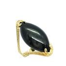 Anel Com Pedra Natural Navete Banho De Ouro 18k 2215