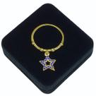 Anel Com Pingente Estrela De Zirconias Azul Safira Banho De Ouro 18k 4175 Anel Com Pingente Estrela De Zirconias Azul Safira Banho De Ouro 18k 4175