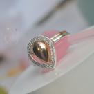 Anel Composição Cravejado com Rosé Gold Gota G - Prata
