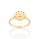 Anel Concha Banhado Ouro Zircônias Rommanel 513467