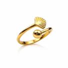 Anel Concha Mar Ajustável Banhado a Ouro 18k