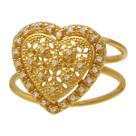 Anel Coração com Detalhes Softjoias Folheado em Ouro 18K Anel Coração com Detalhes Softjoias Folheado em Ouro 18K
