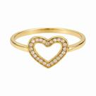 Anel Coração com Zircônias Ouro 18k - 2.07
