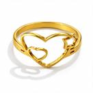 Anel Coração Estrela Dourado Banhado Ouro 18k Feminino Elegante Presente Luxo 2mm