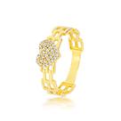 Anel Coração Zircônia Elos em Ouro 18K - AU13680