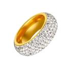 Anel Cravejado 8MM Pedras Zirconia Brilho Luxo Tradicional Ouro 18k