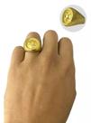Anel Cravejado Em Pedras Brancas Redondo - Banhado A Ouro 18k