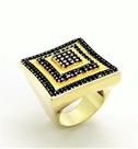 Anel Cravejado Pavé Faixas De Microzirconias Banho Ouro 2258