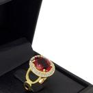 Anel Cristal Cravejado Com Zirconias Banho De Ouro 18k 3217