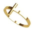 Anel Cruz Ouro 18 Kilates Maciço Peso 1.00 Grama 1 mm