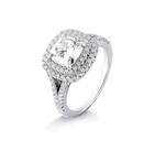 Anel cushion e cravejado moissanite 7x7mm 2.5ct joia de prata luxo möverich tamanho:17