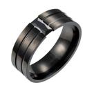 Anel de Aço Preto Cristal Negro