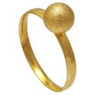 Anel de Bola Jateada Alto Brilho Softjoias Folheado em Ouro 18K