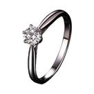 Anel De Casamento Clássico Feminino Com Zircônia, Anel De Noivado Simples Com Seis Garras, Joia