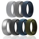 Anel de casamento de borracha de silicone ROQ Comfort Fit Masculino 8mm 2mm
