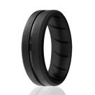 Anel de casamento de borracha de silicone ROQ Comfort Fit preto e vermelho Sz 9