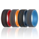 Anel de casamento de borracha de silicone ROQ para homens com 9 mm de largura e 2 mm de espessura
