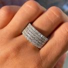 Anel De Casamento De Luxo Para Mulheres Com Cristais De Zircônia Brilhantes, Design Simples E