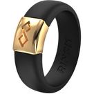 Anel de casamento de silicone Rinfit Infinity preto/dourado tamanho 7