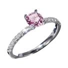 Anel De Casamento Feminino Com Zircônia Cúbica De 4 Garras, Aliança De Noivado Simples E Elegante,