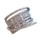 Anel de Casamento Feminino com Zircônia Cúbica - Design Geométrico Quadrado