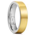 Anel de casamento King Will 316L em aço inoxidável banhado a ouro 6mm Anel de casamento King Will 316L em aço inoxidável banhado a ouro 6mm