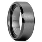 Anel de casamento King Will 316L em aço inoxidável Gunmetal 8mm