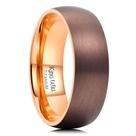 Anel de casamento King Will Brown Titanium 8mm para homens e mulheres