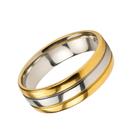 Anel de Casamento Ouro 18k Friso Prata 6mm Anatomica Noivado Casal Tungstenio