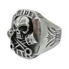 Anel De Caveira Estilo Motociclista Em Aço Inoxidável 316L Joia Masculina Tamanho 7-13